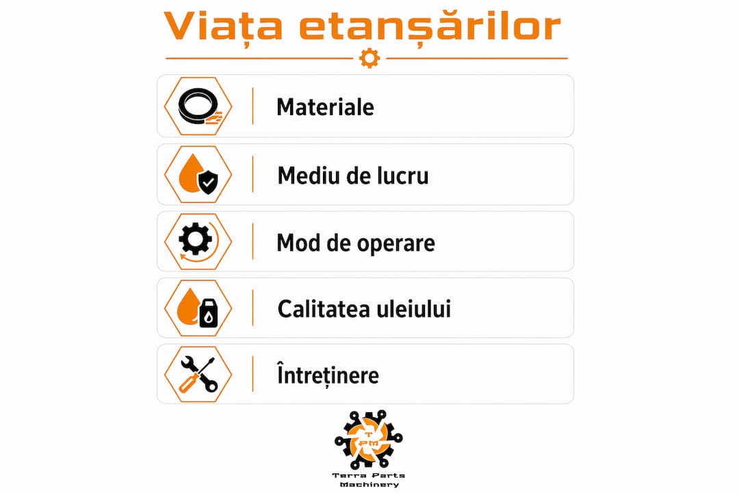 Infografic: cum să prelungești durata de viață a etanșărilor excavatorului – pași de urmat pentru o funcționare fără probleme