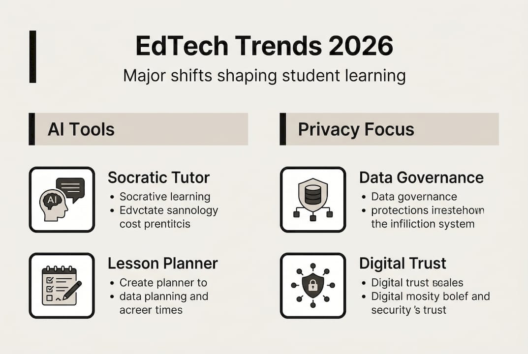 Infographic showing EdTech trends and categories