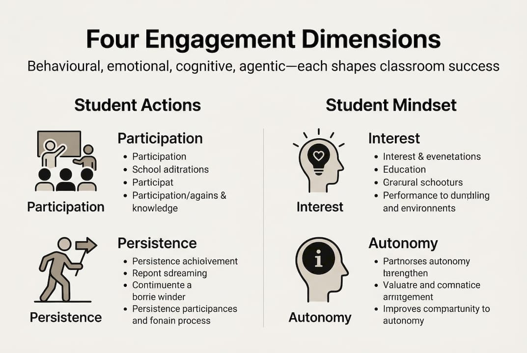 Infographic showing four educational engagement dimensions