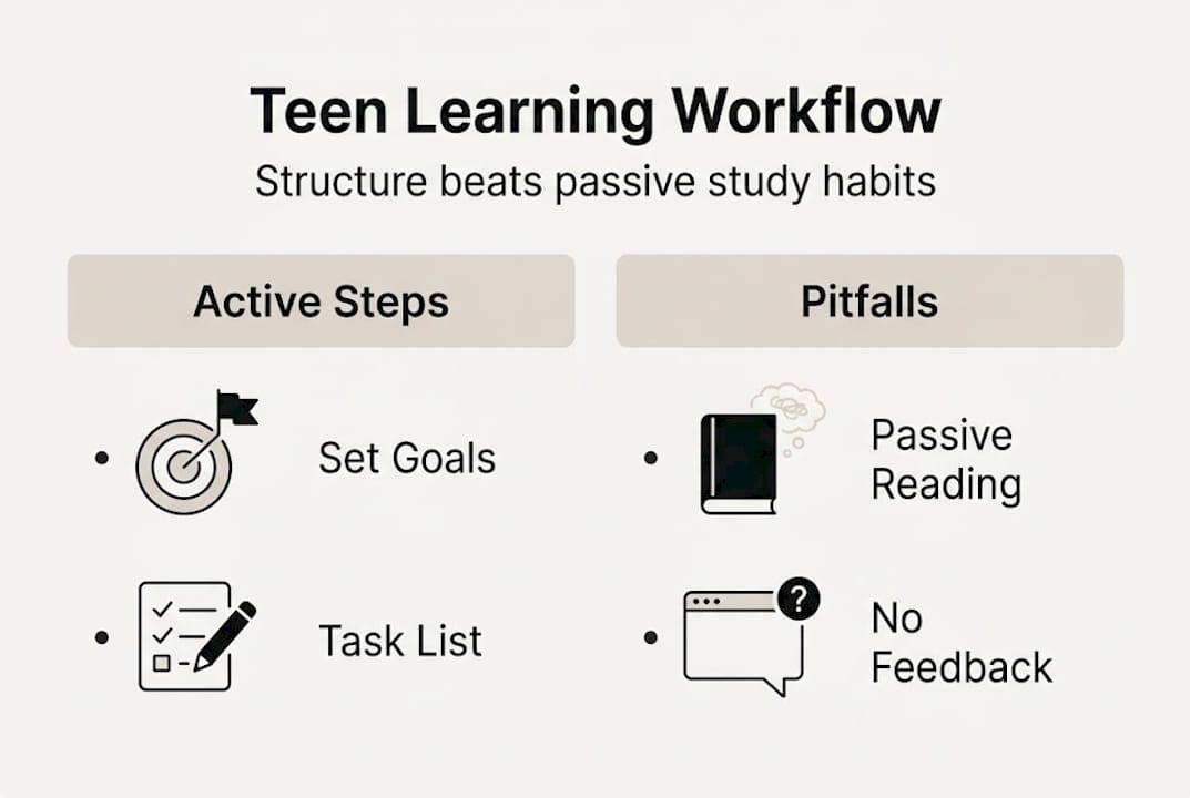 Infographic comparing active workflow and passive habits