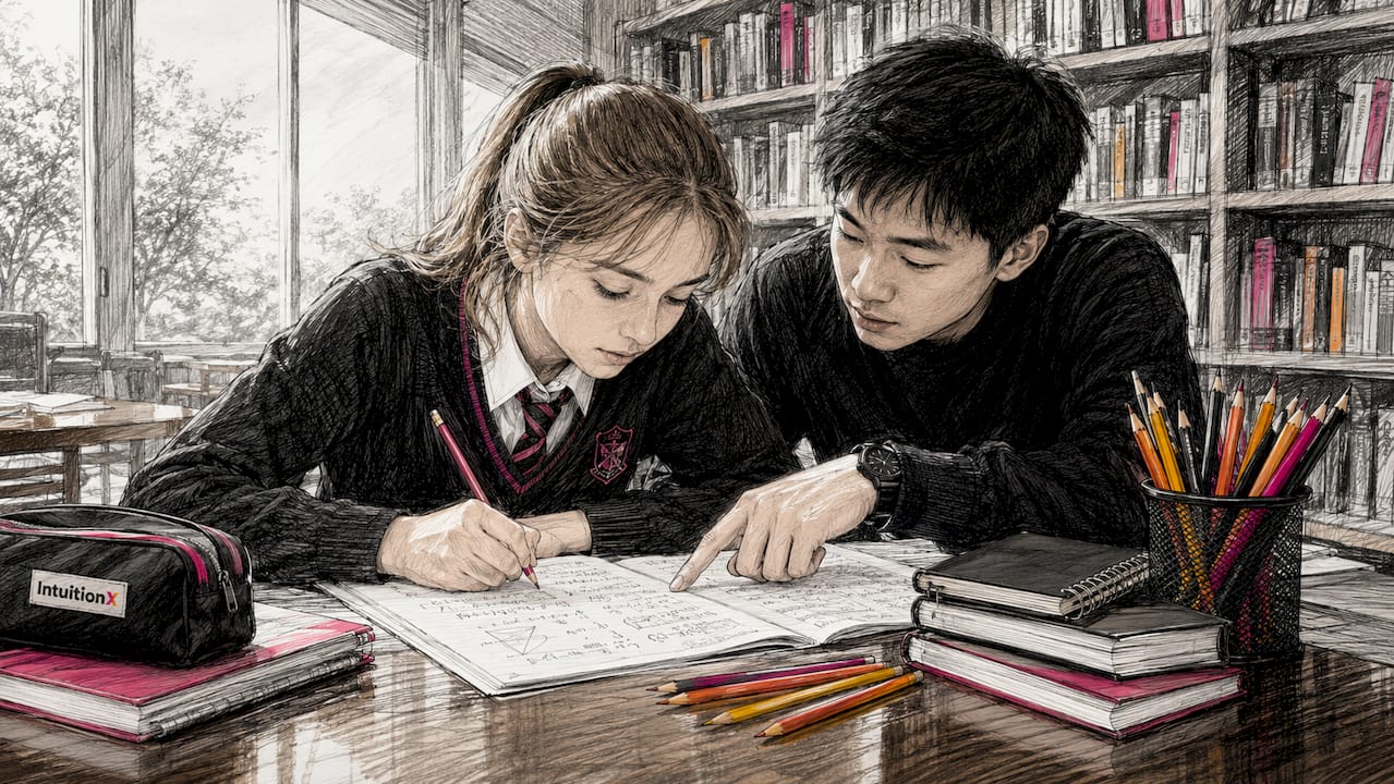 Traditional tutoring session in school classroom