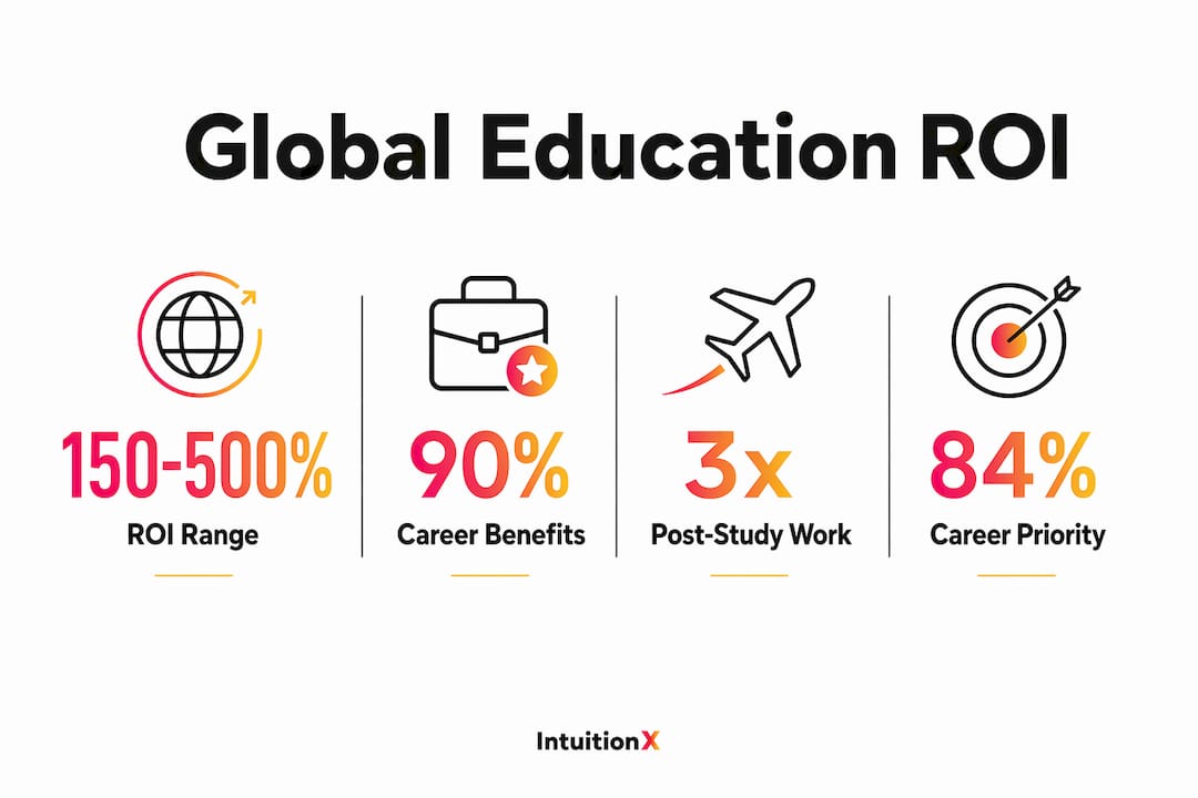 Infographic displaying key statistics of global education returns