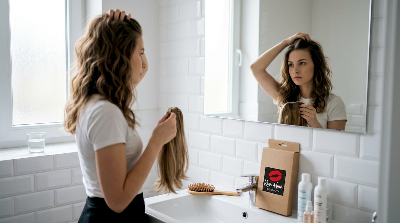 Każdego dnia upina włosy w kucyk, doczepiając do nich sztuczne pasma.