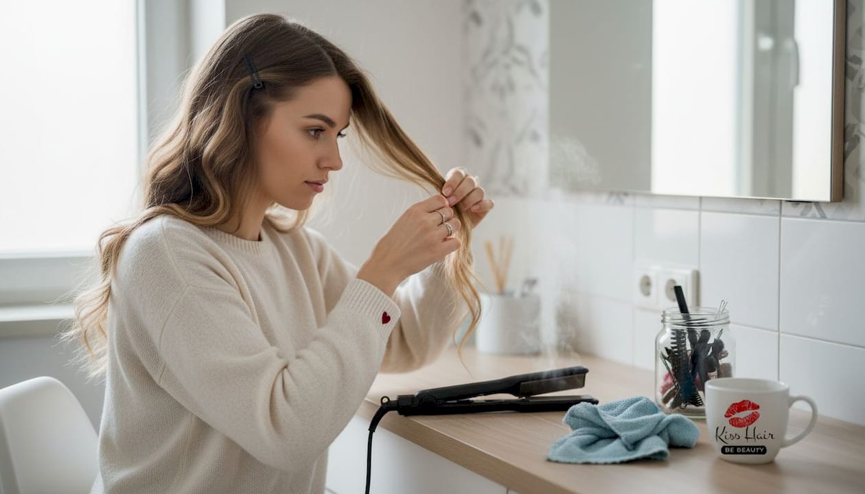 Zakładanie włosów clip-in we własnej łazience