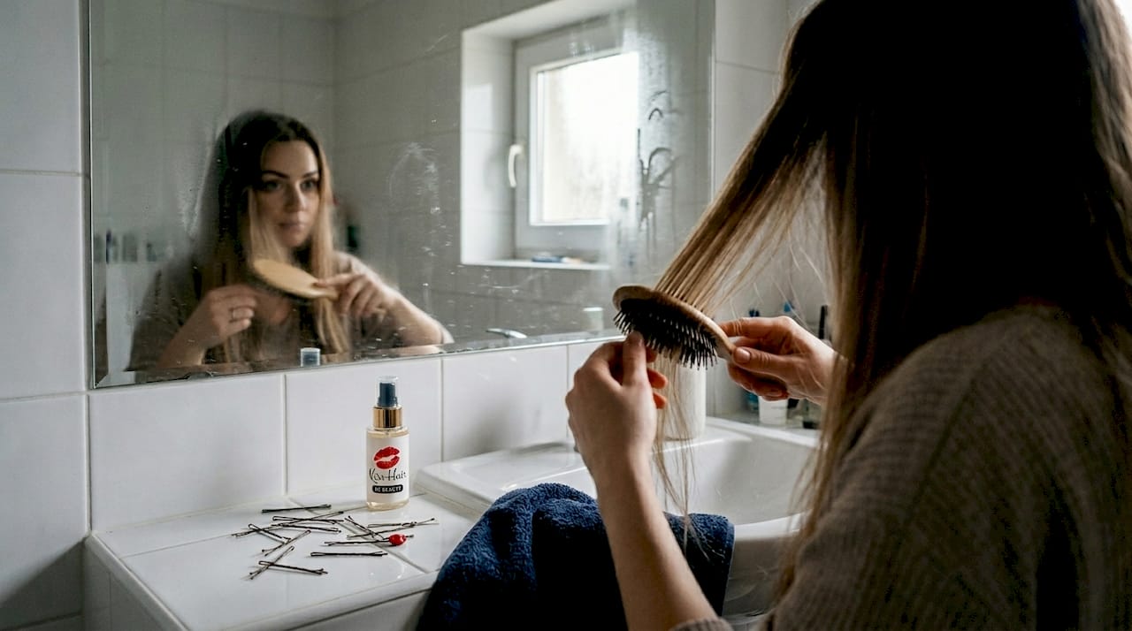 Doczepianie naturalnych pasemek włosów w domowej łazience