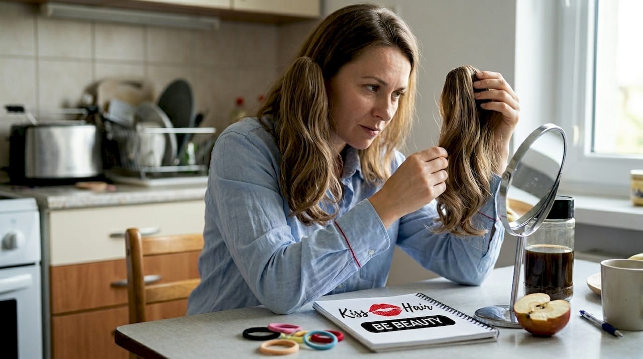 Porównanie odcienia kucyka z naturalnym kolorem włosów