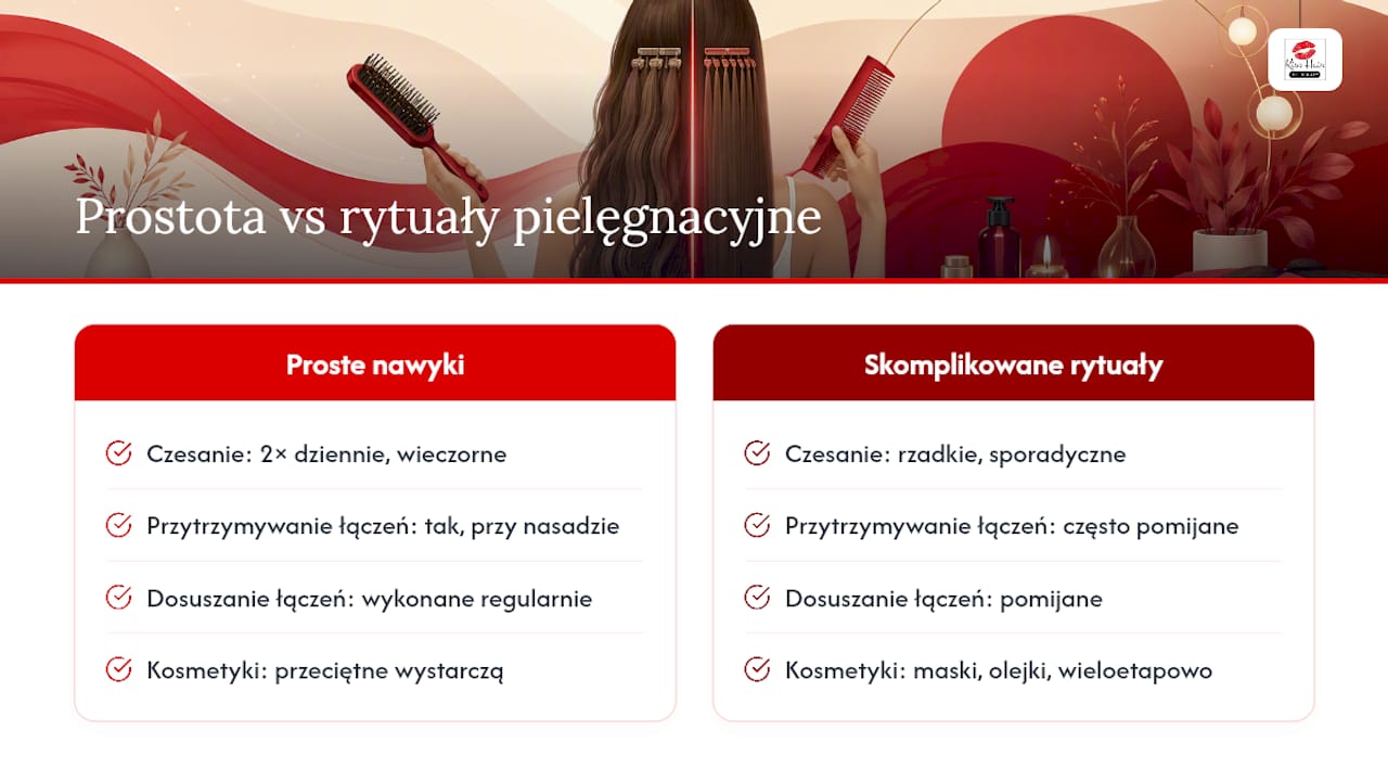 Porównanie prostych i zaawansowanych metod pielęgnacji doczepianych włosów