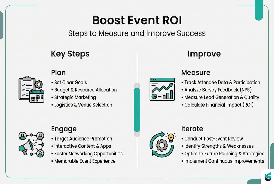 Infographic of event ROI measurement steps