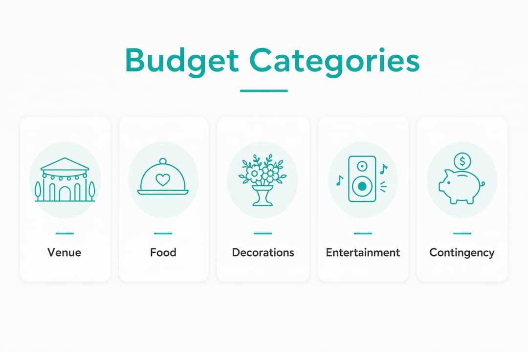 Infographic showing celebration budget category hierarchy