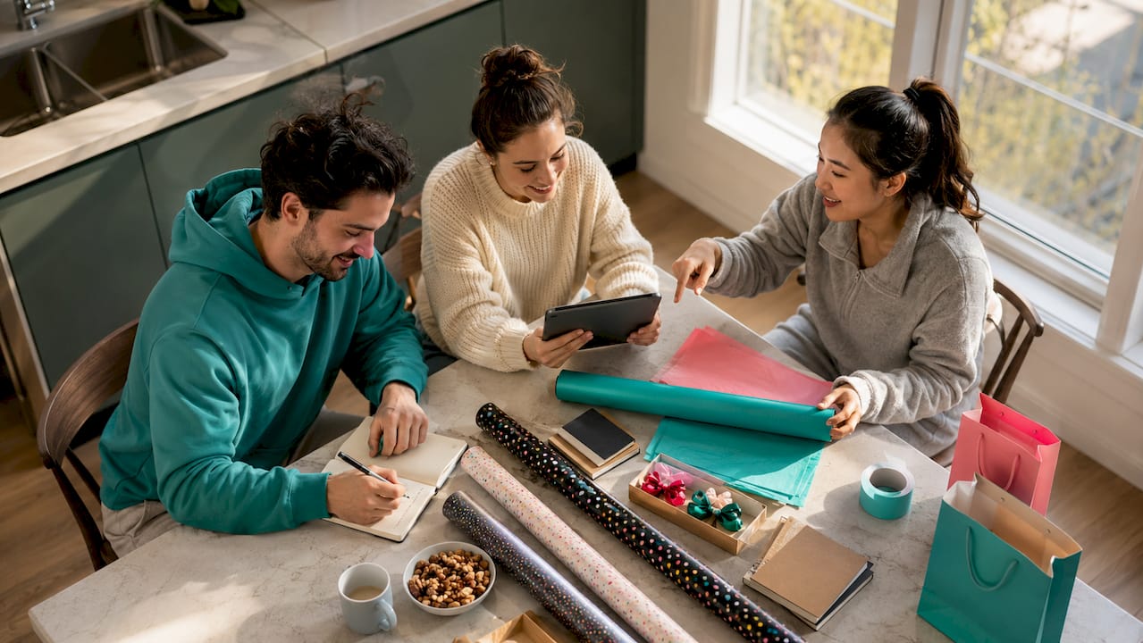 Friends coordinating group gift list