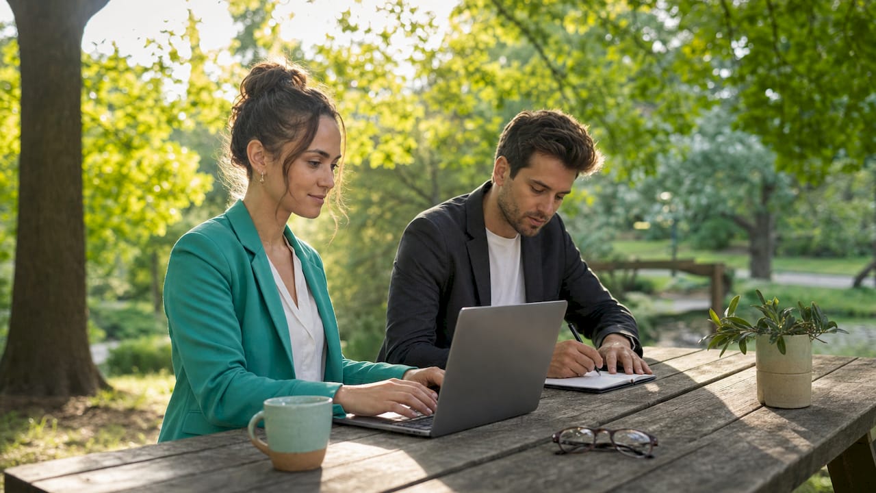 Two planners coordinating event tasks together