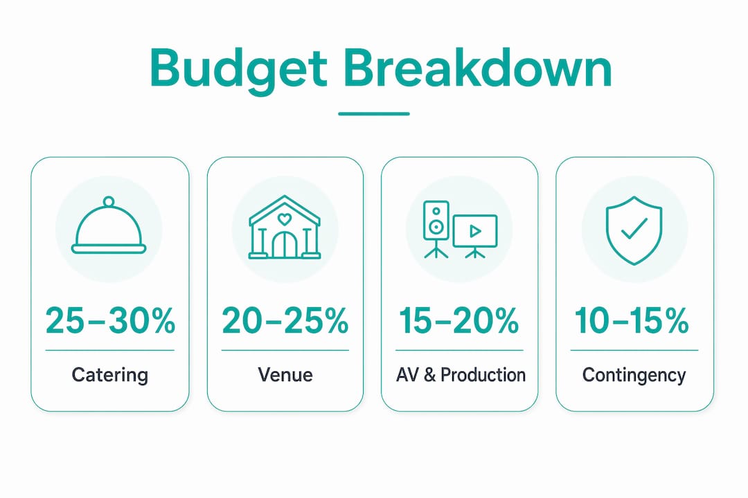Infographic illustrating corporate event budget allocation