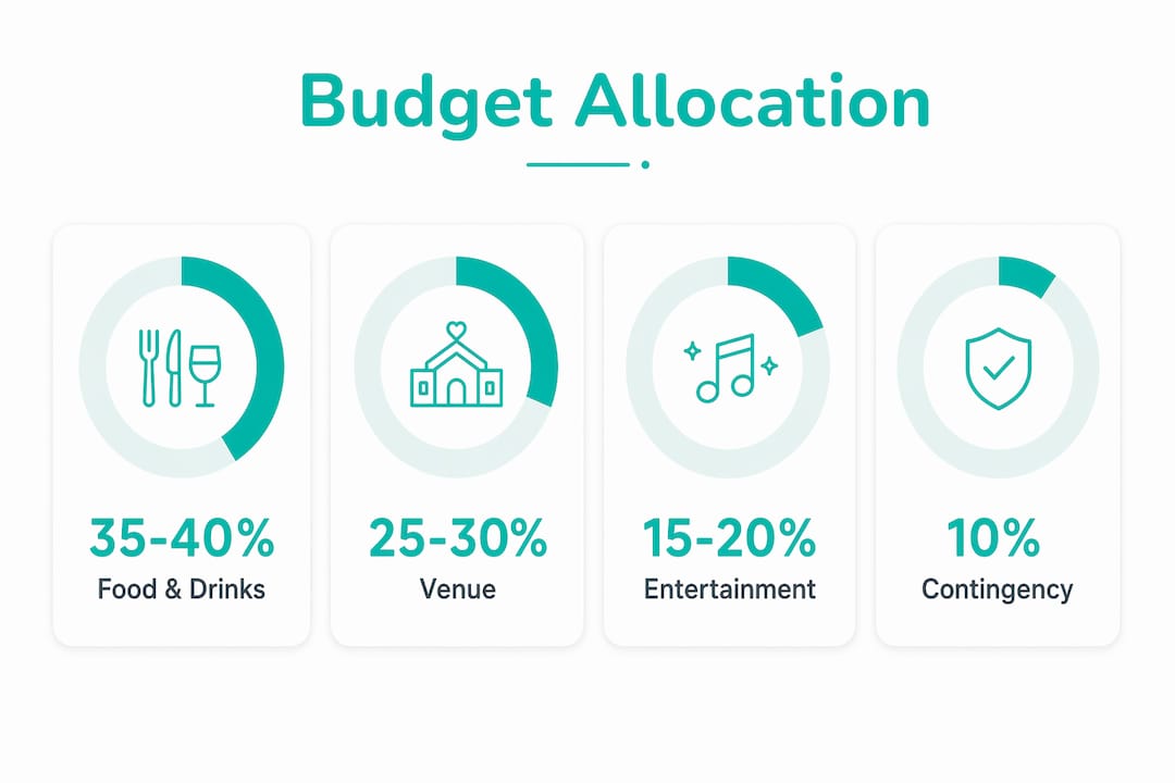 Infographic showing budget allocation for office celebrations