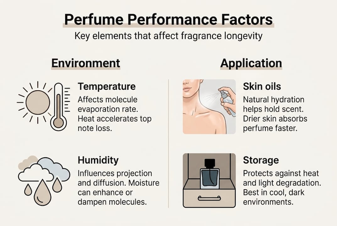 Infographic shows factors affecting perfume performance
