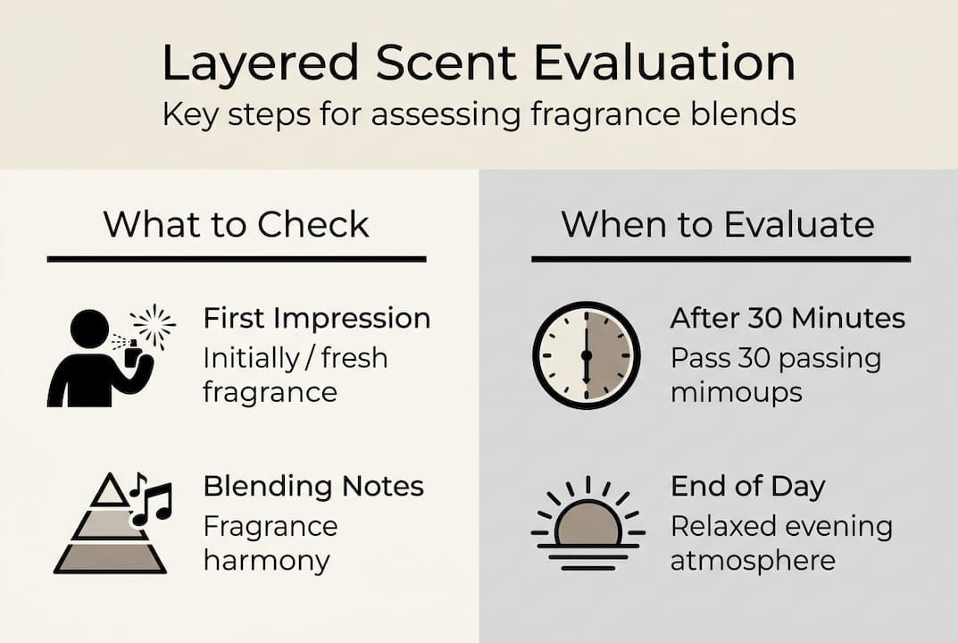 Infographic about evaluating layered fragrances