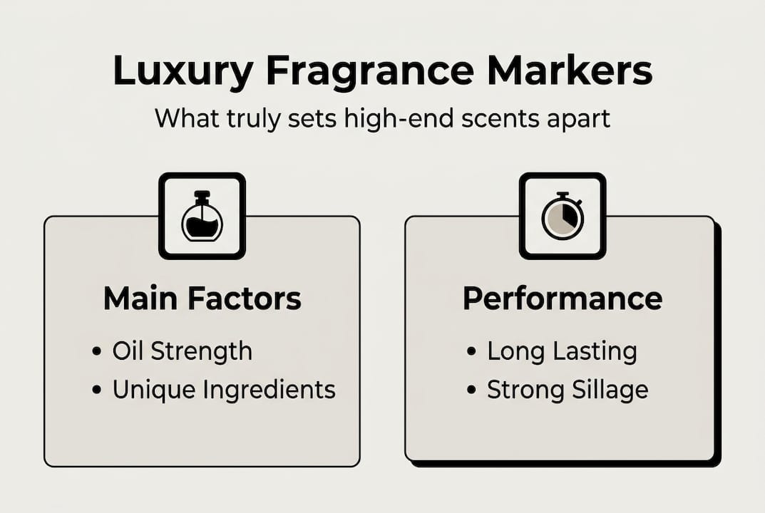 Infographic showing luxury fragrance key traits