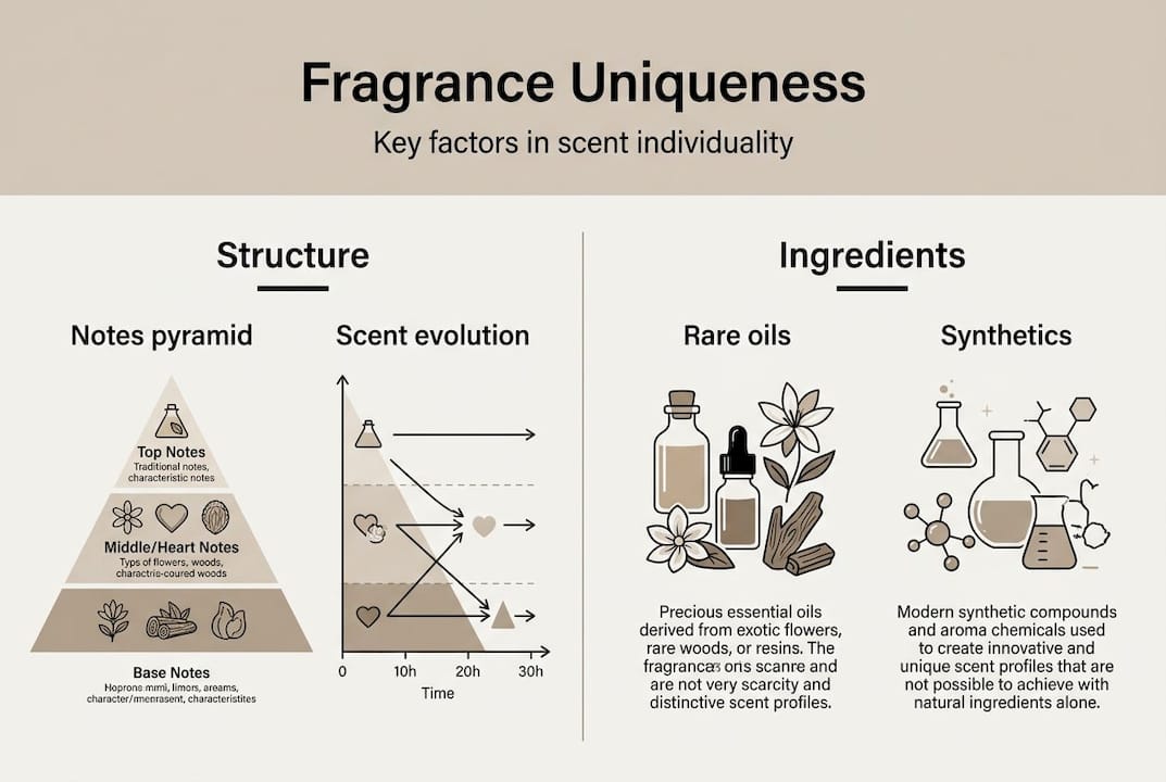 Infographic showing factors in fragrance uniqueness
