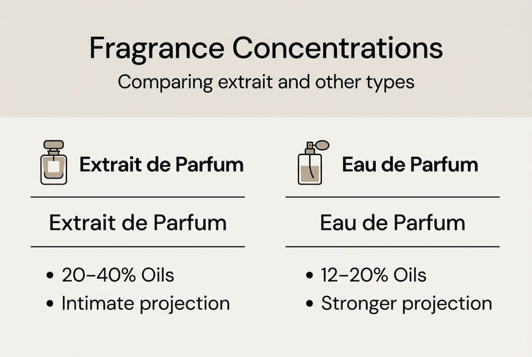 Infographic comparing fragrance concentration types
