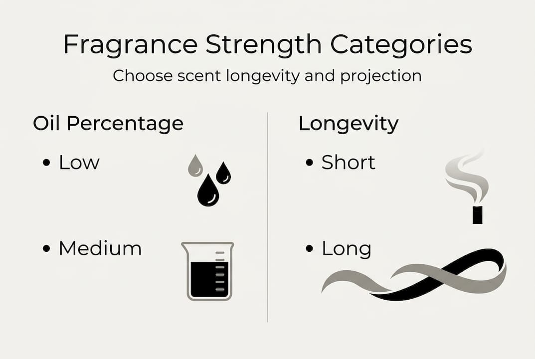 Infographic showing fragrance strength categories