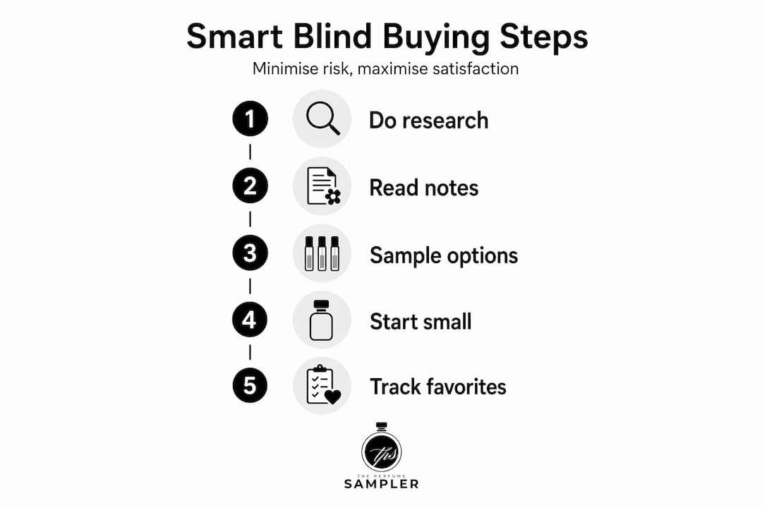 Infographic showing smart blind buying steps