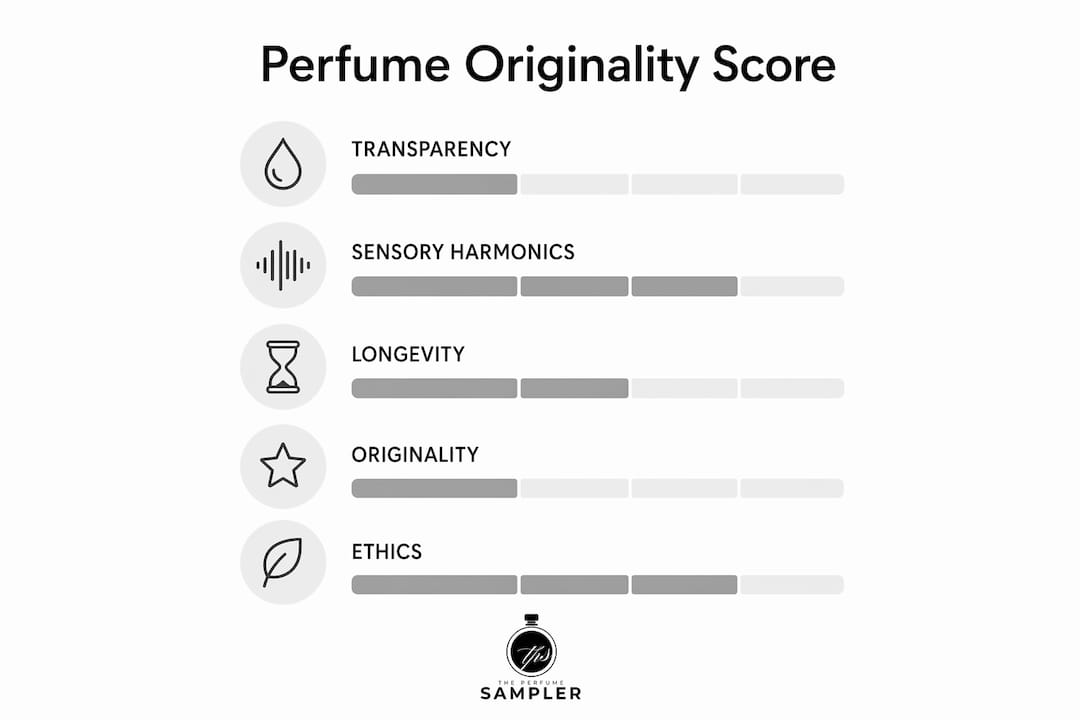 Infographic of five perfume originality dimensions
