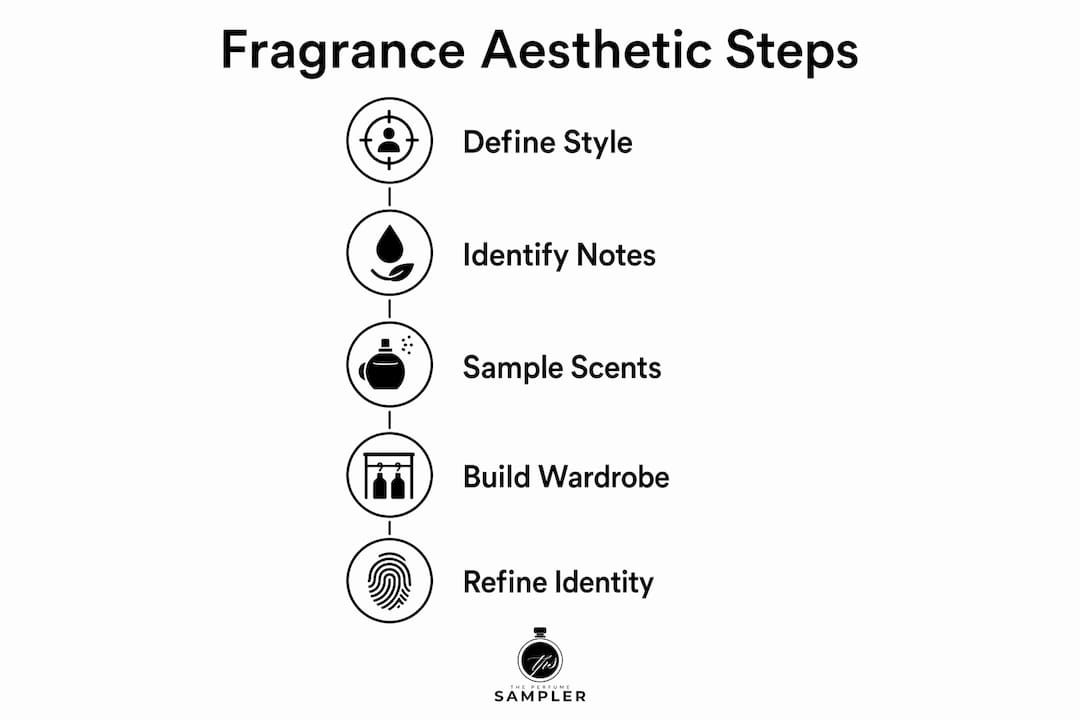 Infographic outlining steps to fragrance aesthetic