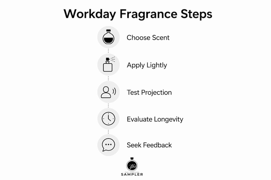 Infographic illustrating fragrance selection steps