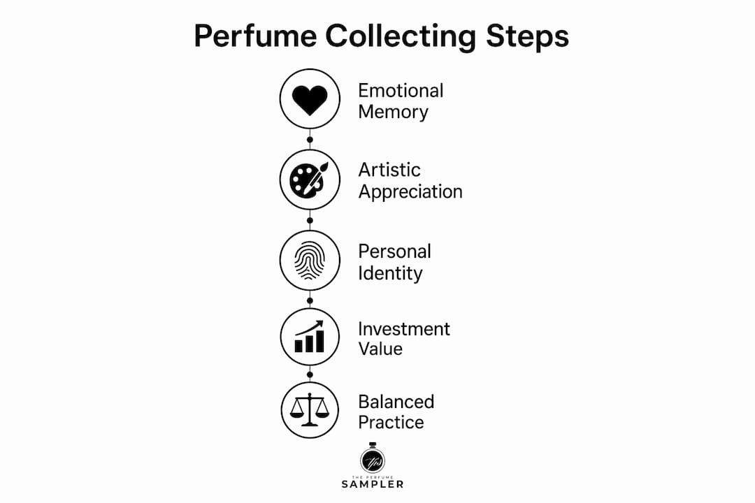 Infographic showing perfume collecting motivations
