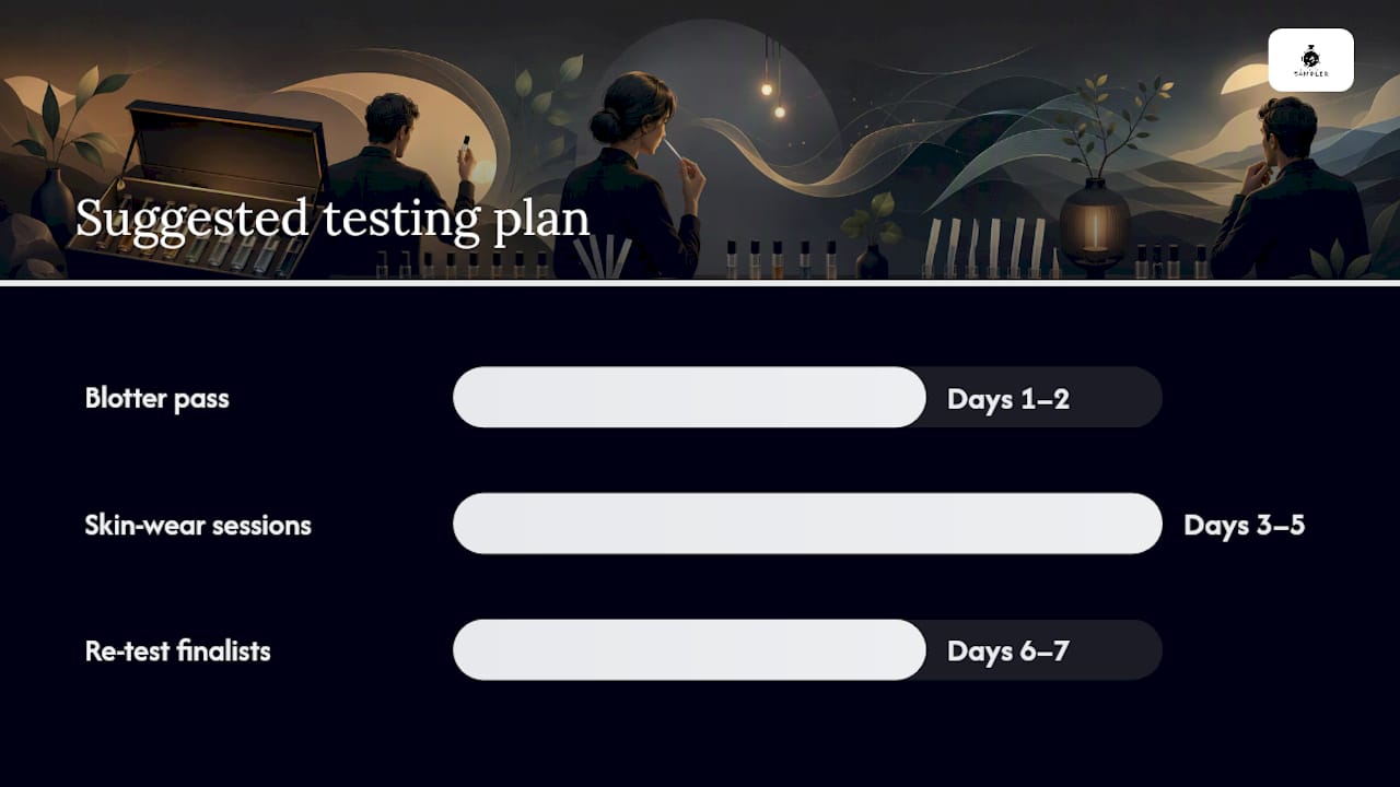 How to enjoy niche sampler sets: a step-by-step testing routine — overview diagram