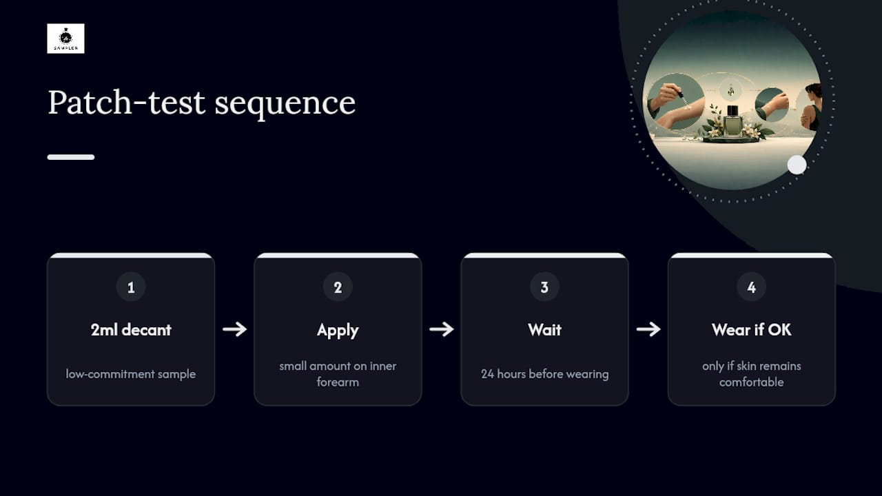 Three-step fragrance patch testing process