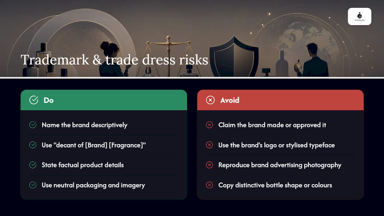 Trademark, false association, and trade dress risks — overview diagram