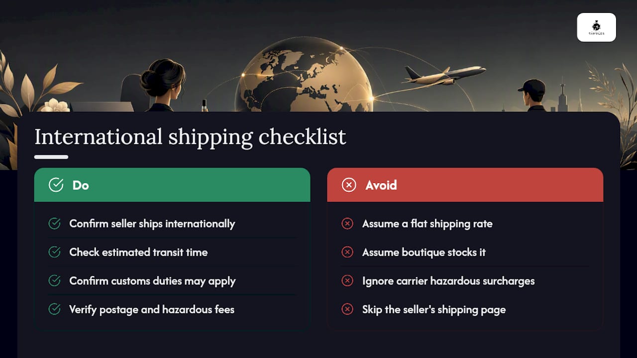 International shipping considerations and availability — overview diagram