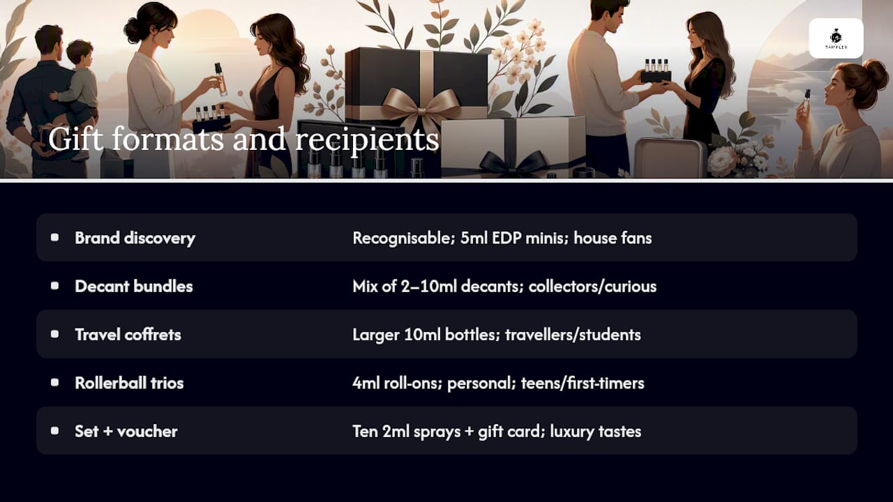 Giftable perfume samples: quick ideas you can buy or build today — overview diagram