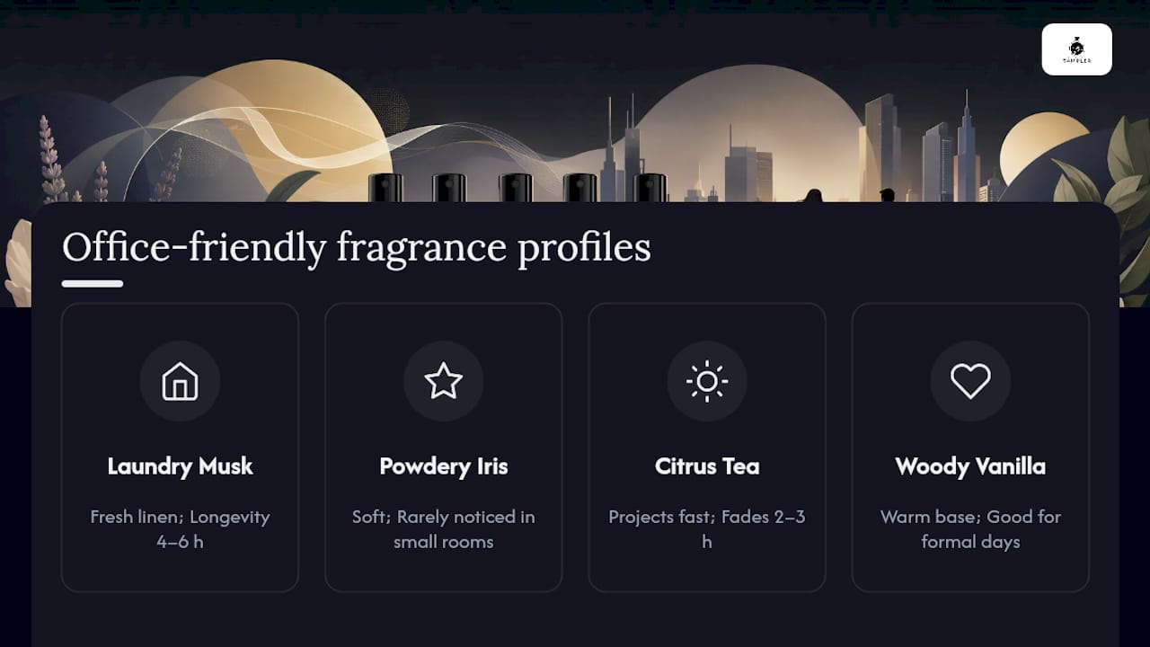 Four fragrance profiles suited to office wear