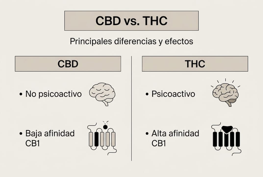 Infografía: principales diferencias entre el CBD y el THC