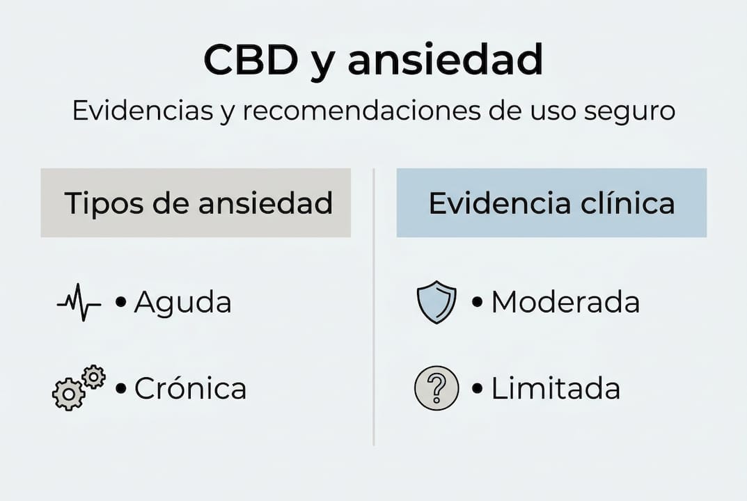 Infografía: qué dice la evidencia sobre el CBD y los diferentes tipos de ansiedad