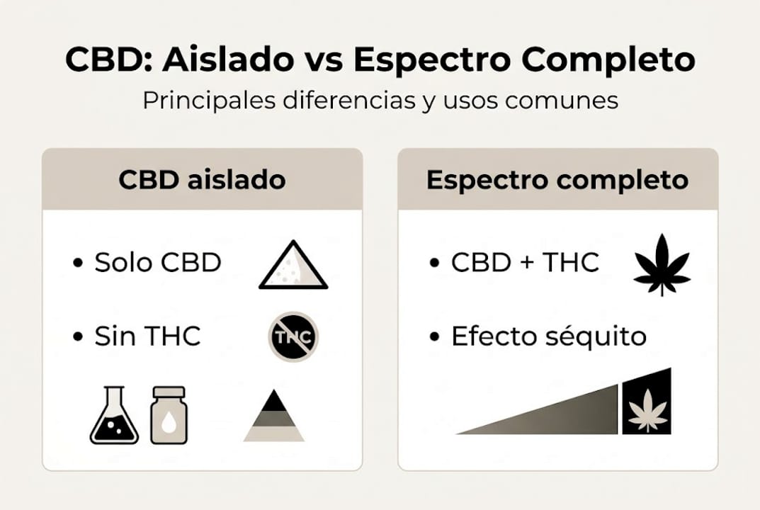Infografía: principales diferencias entre CBD puro y CBD de espectro completo