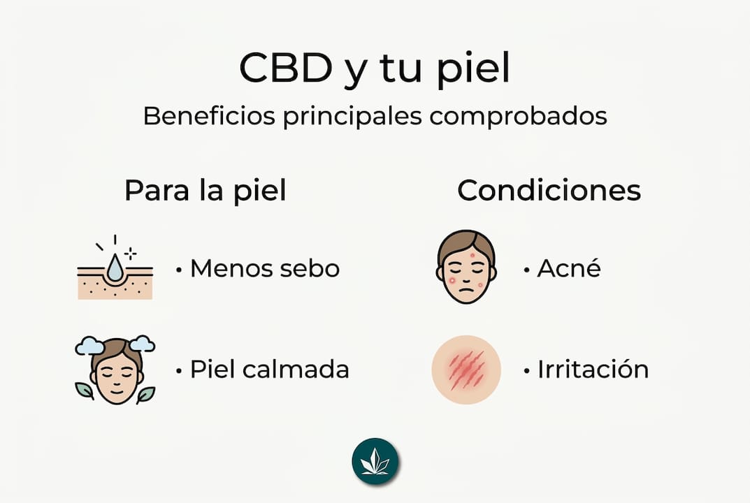 Infografía sencilla: cómo ayuda el CBD a cuidar tu piel
