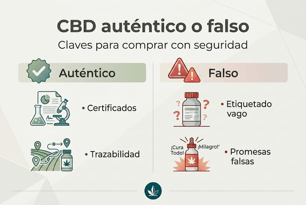 Guía visual: cómo diferenciar el CBD auténtico del falso