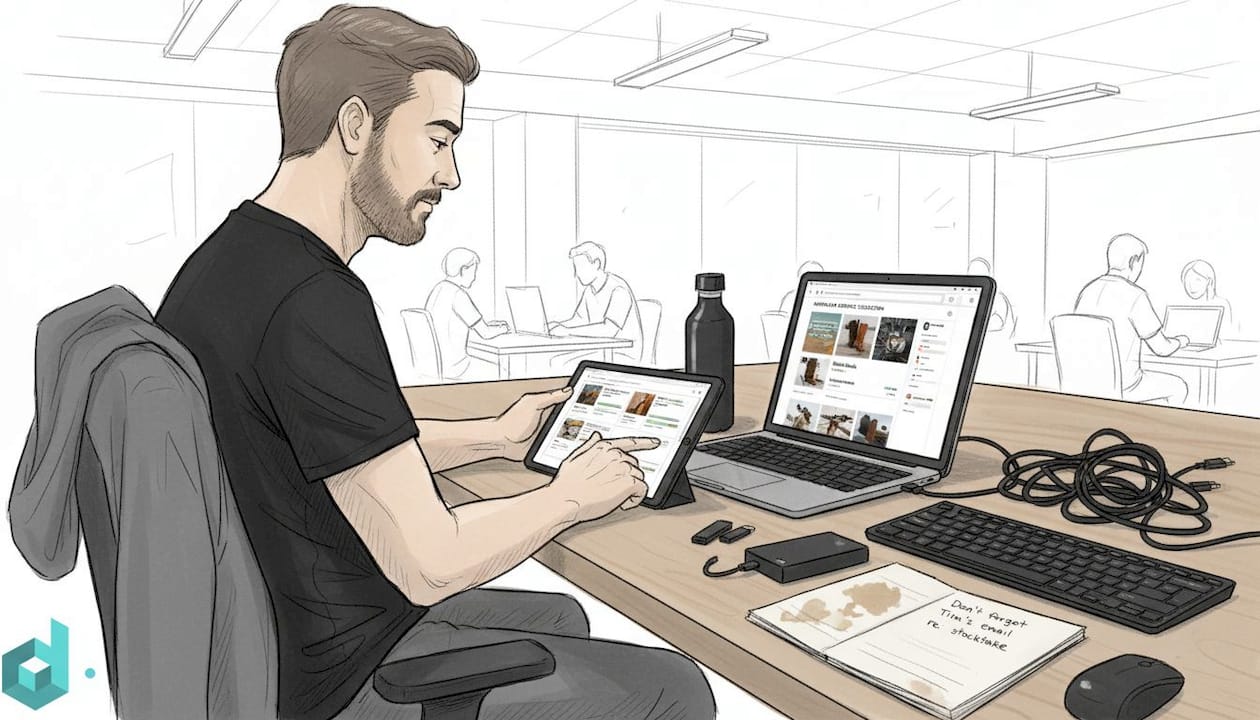 Person optimising product images for shop