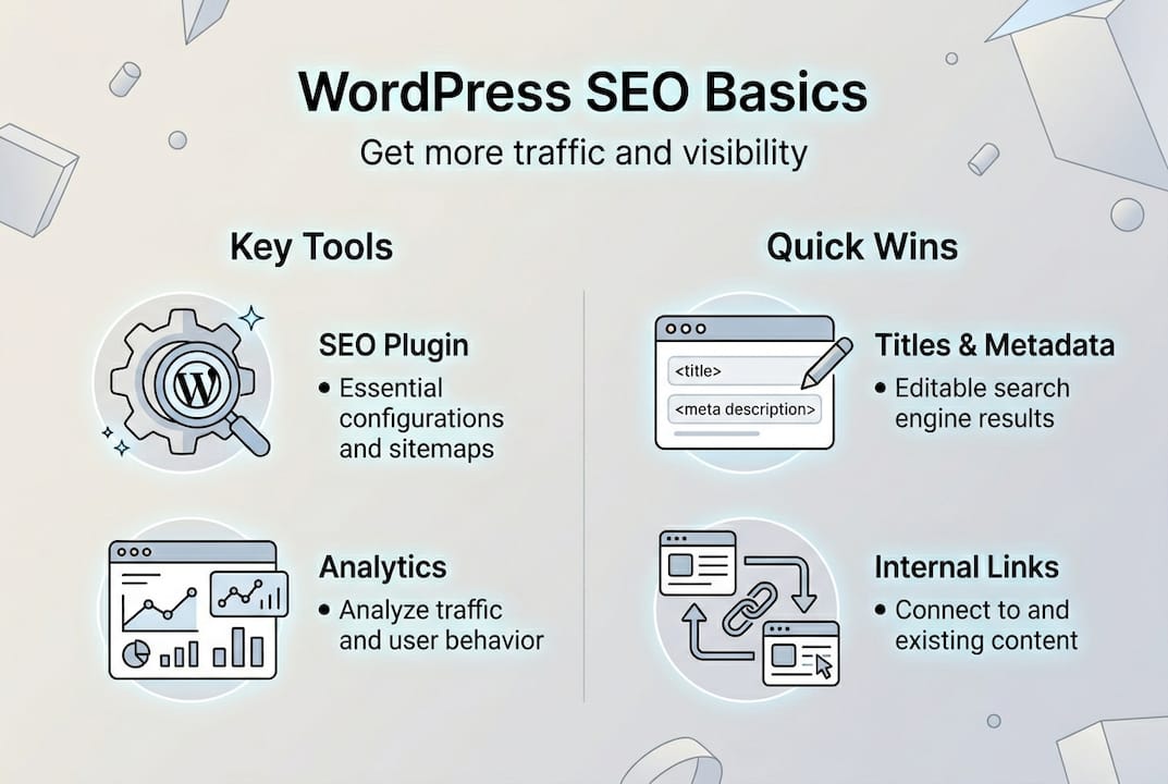 Infographic on core WordPress SEO essentials