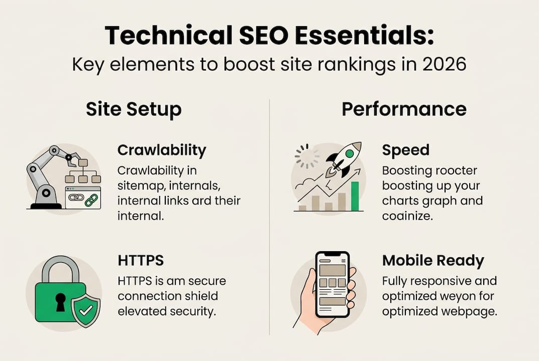 Infographic of core technical SEO elements