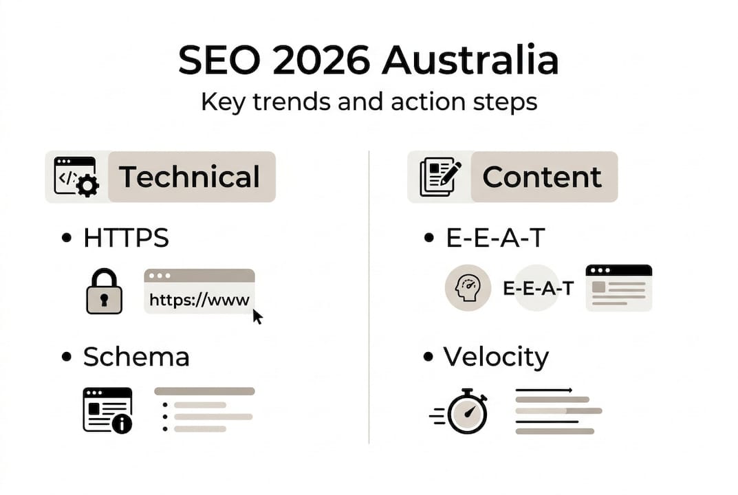 Infographic of key 2026 SEO trends Australia