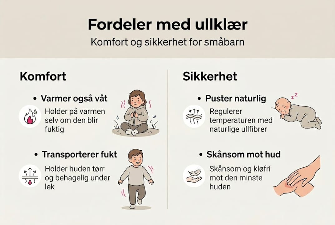 Infografikk: Ullklær til barn – komfort og trygghet hele dagen