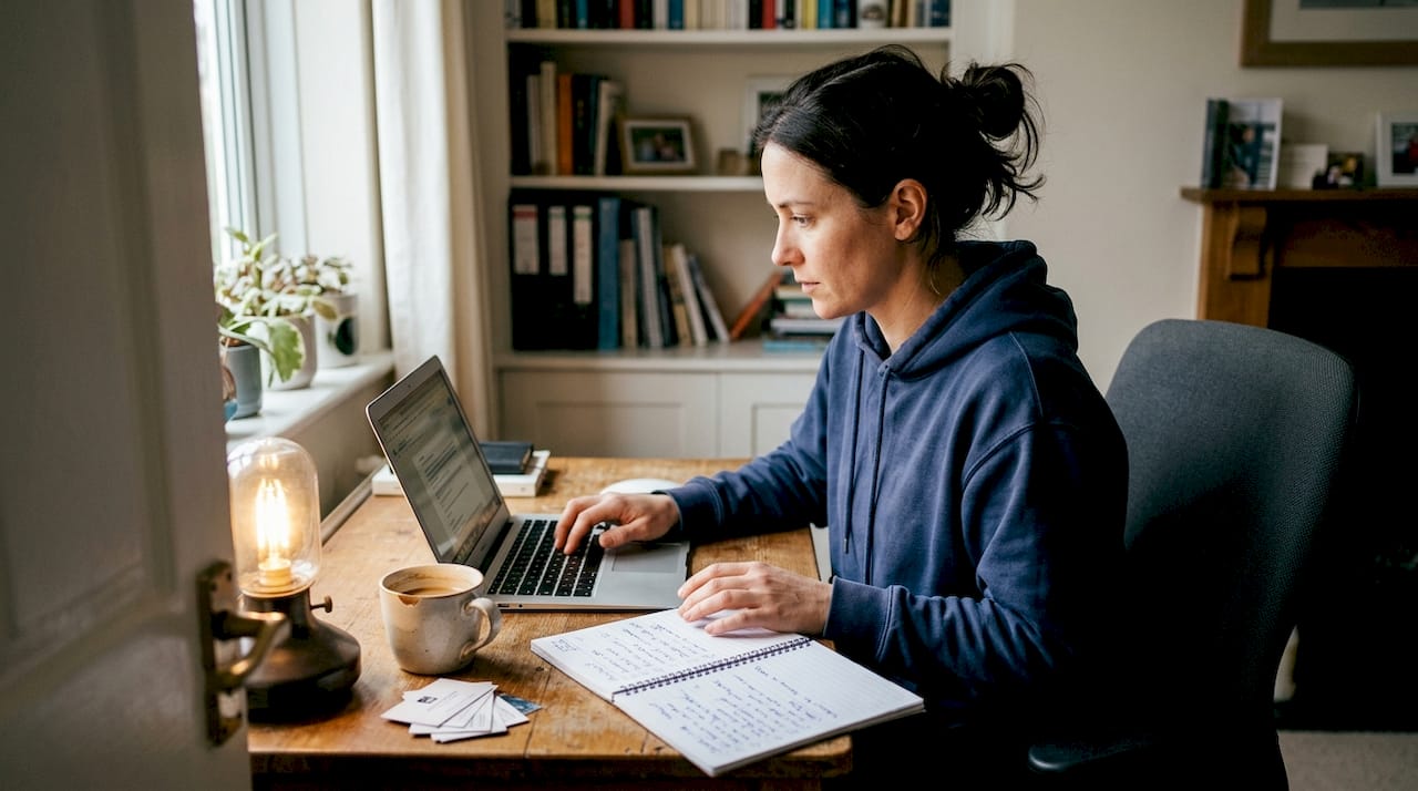 Woman checking security options on casino site