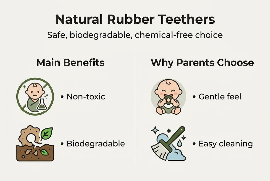 Infographic on natural rubber teether benefits