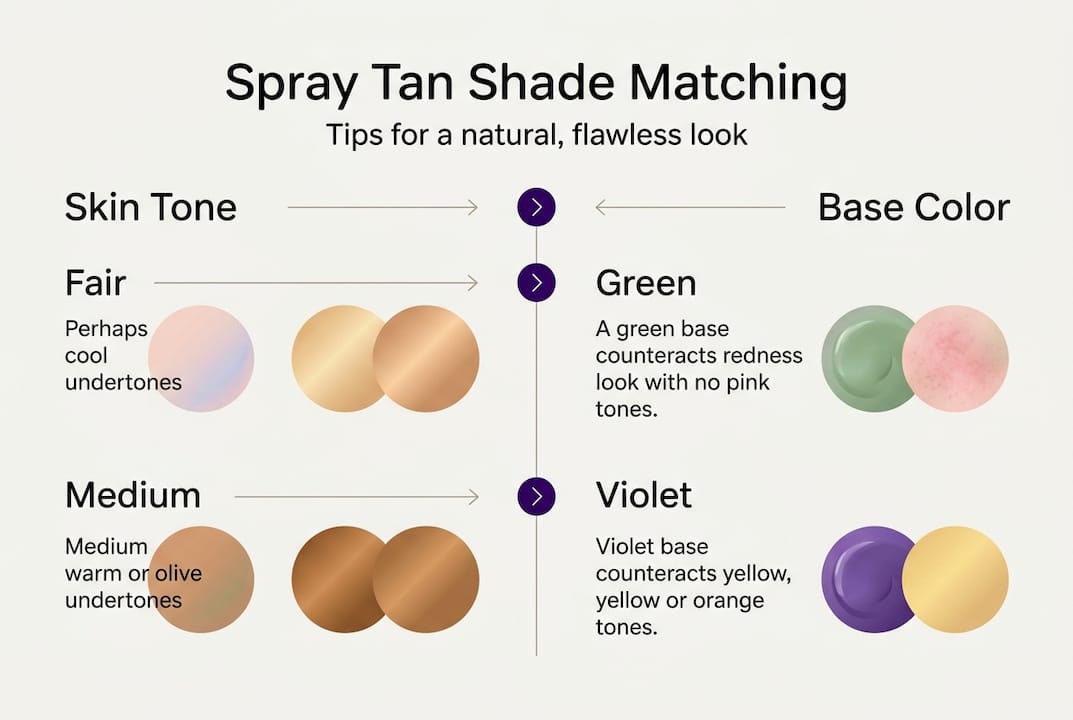 Infographic on matching spray tan shade