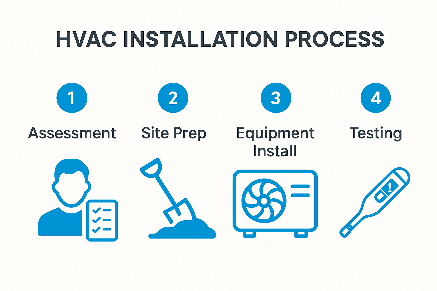 Infographic showing key steps of HVAC installation process