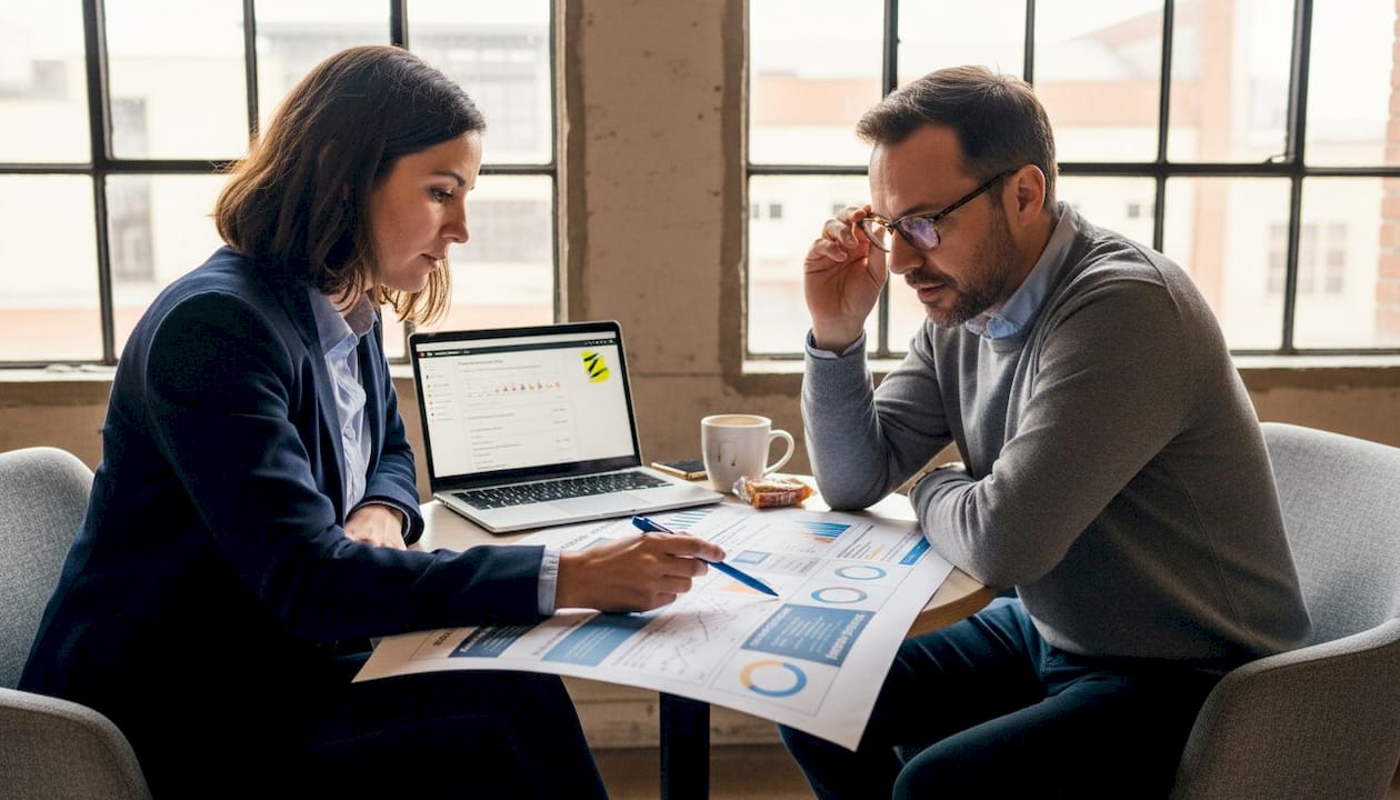 L’équipe échange autour des différentes possibilités de formats publicitaires en ligne.