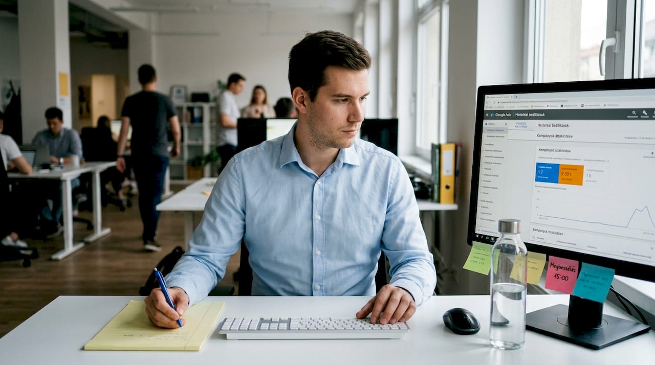 Valaki épp finomhangolja a Google Ads kampány beállításait